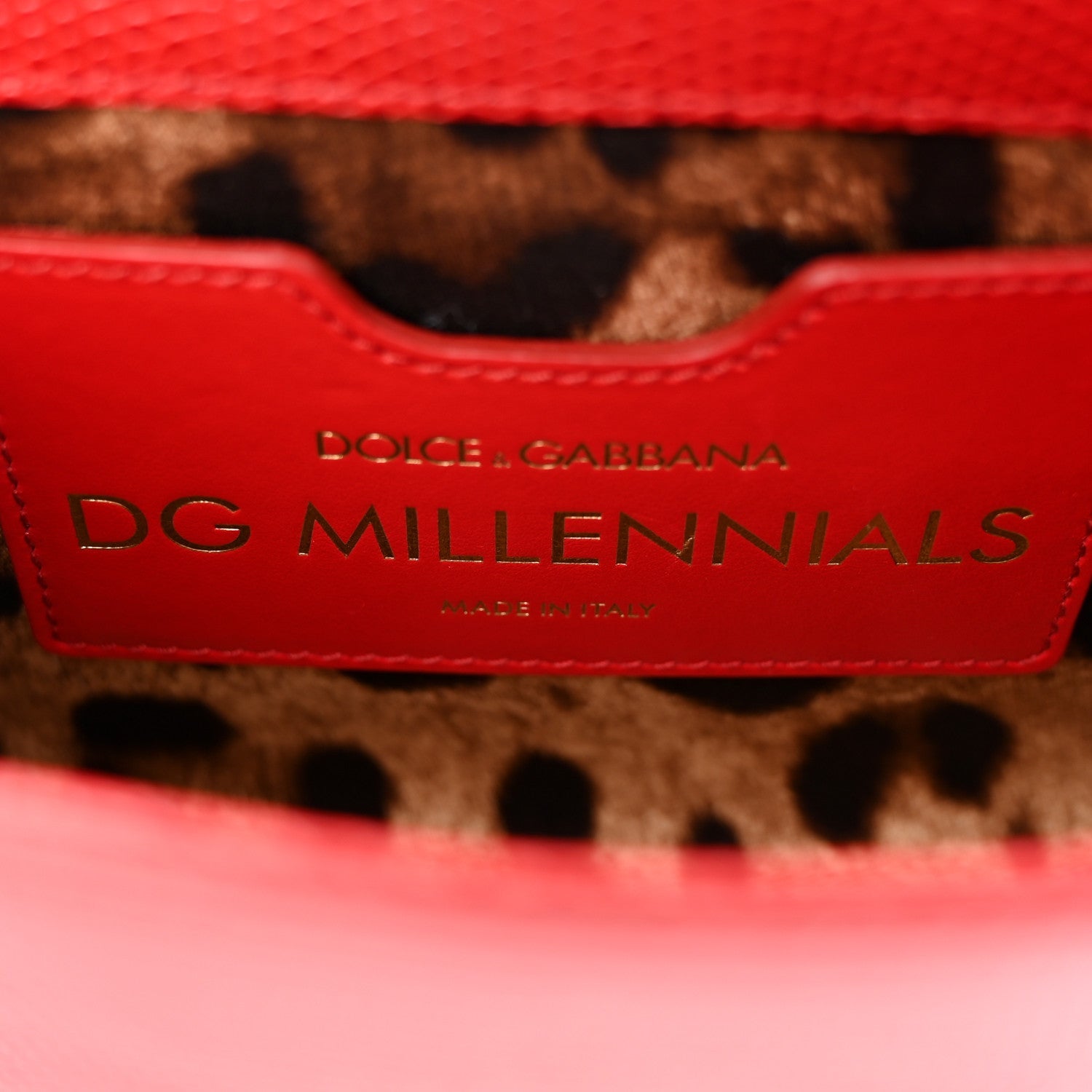 Lizard Embossed Crystal Embellished DG Millennials Mini Crossbody Bag Red