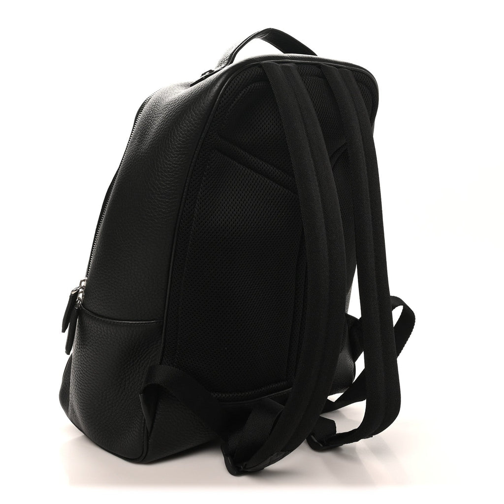 Heavy Grained Calfskin City Backpack Black