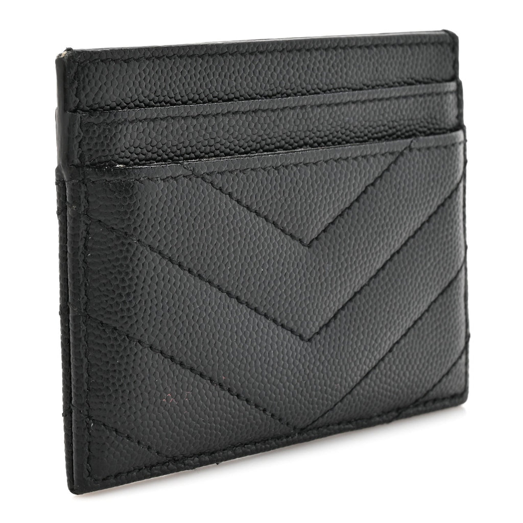 Grain De Poudre Matelasse Chevron Monogram Credit  Case Black