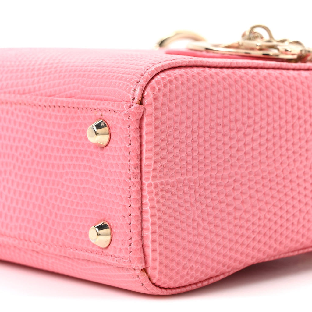 Lizard Mini Lady Dior Pink