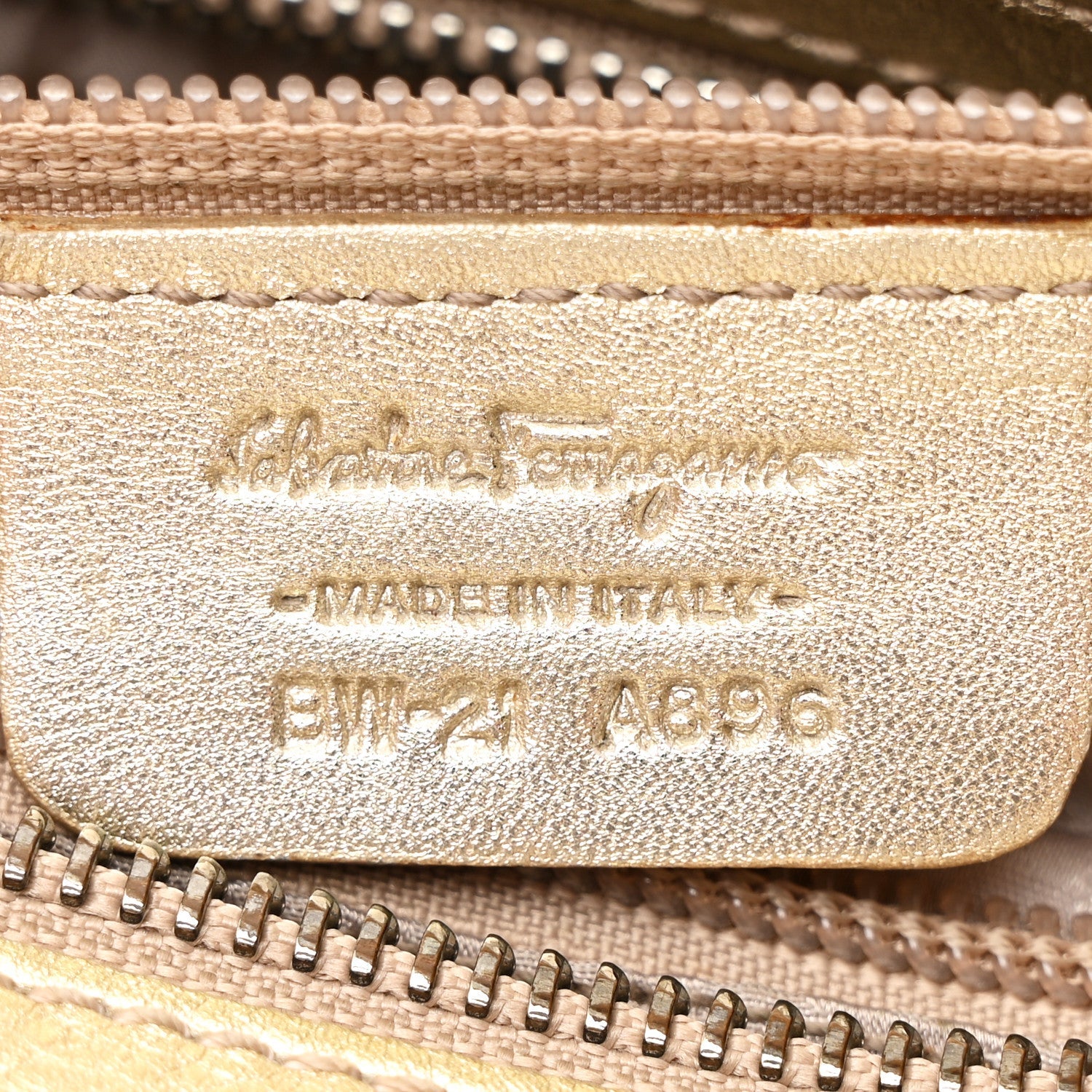 Metallic Grained Calfskin Medium Sofia Satchel Gold