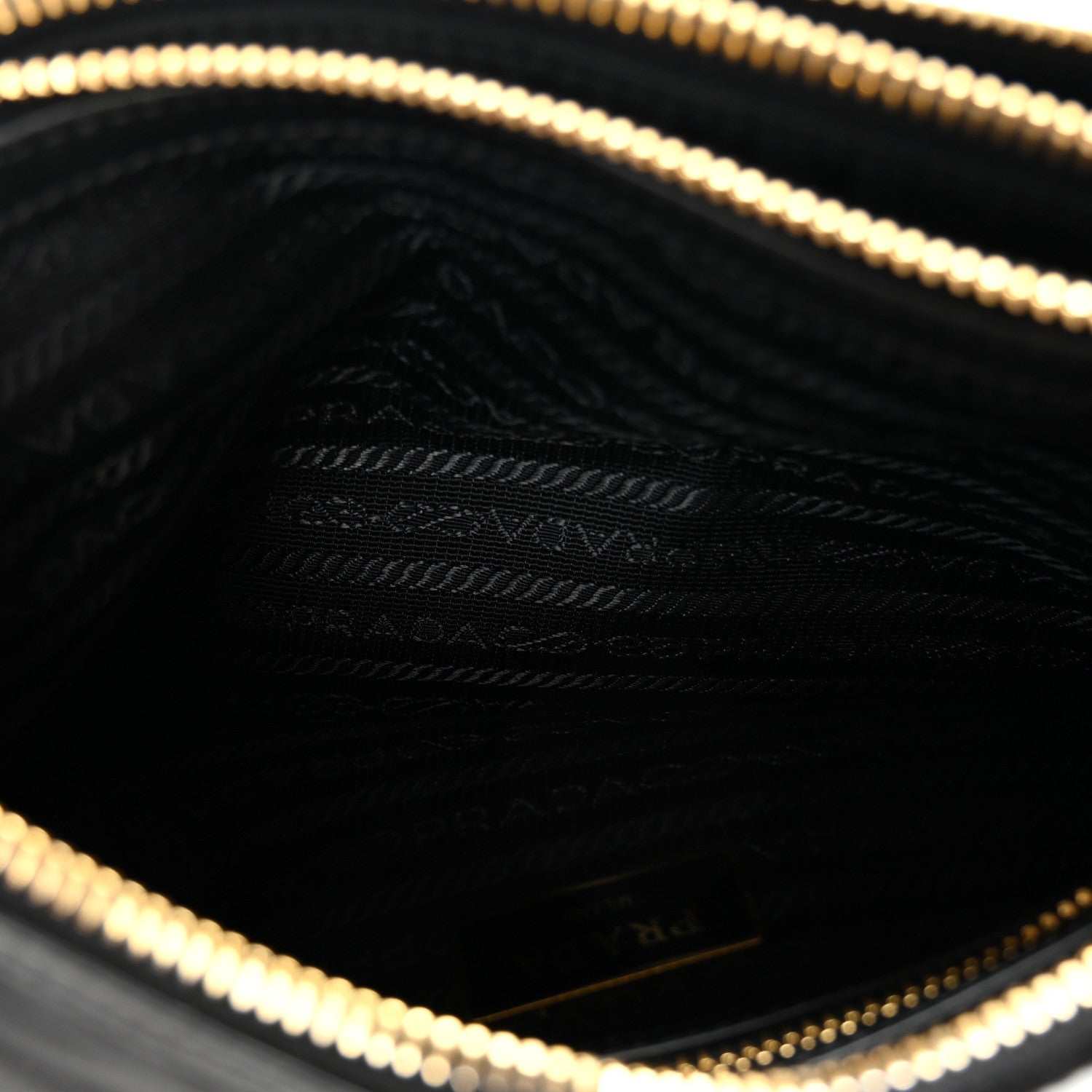 Tessuto Nylon Soft Calf Double Zip Crossbody Bag Black