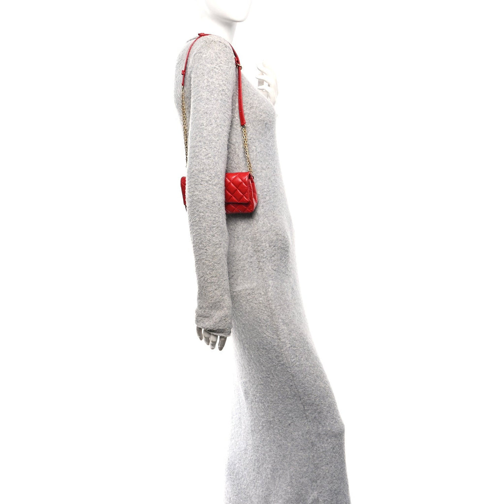 Aged Calfskin Quilted 2.55 Reissue Flap Belt Bag Red