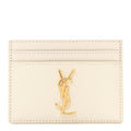 Calfskin Crocodile Embossed Monogram Credit  Case Crema Soft