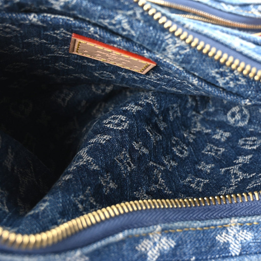 Monogram Denim Croissant MM Blue