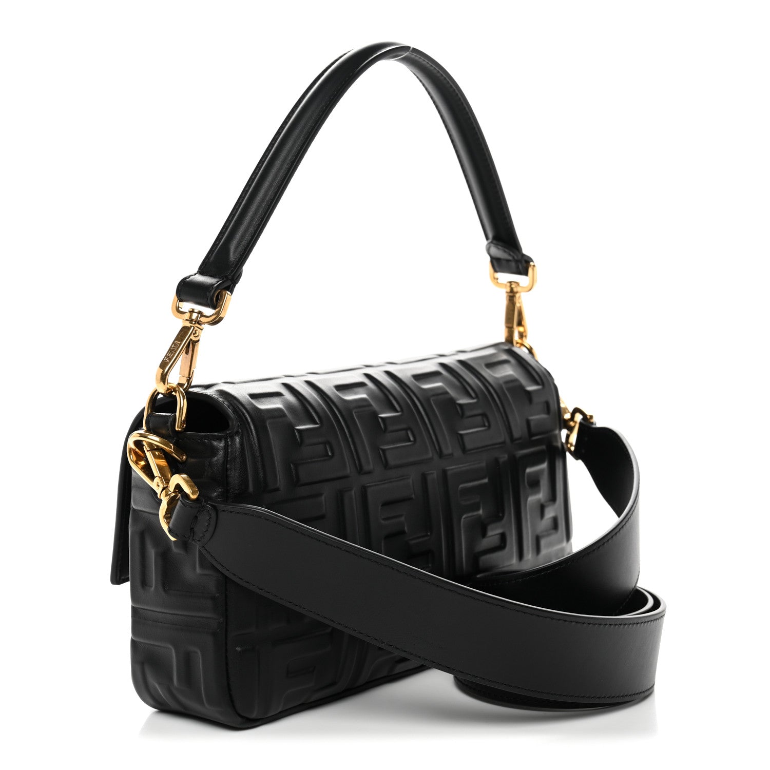 Nappa FF 1974 Embossed Baguette Black