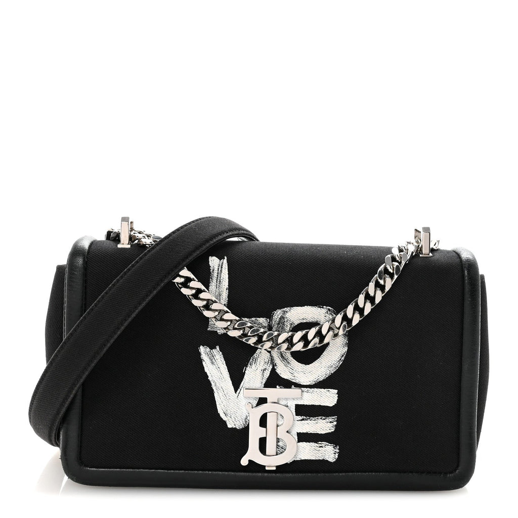 Canvas Printed Small Love Lola Bag Black