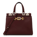Grainy Calfskin Small Zumi Top Handle Bag Vintage Bordeaux