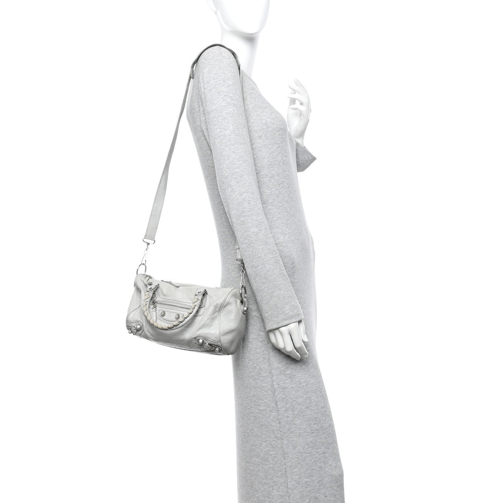 Agneau Giant 12 Silver Hardware Mini Twiggy Gris Glace