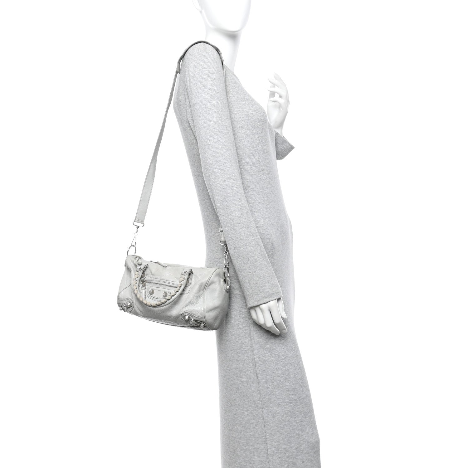 Agneau Giant 12 Silver Hardware Mini Twiggy Gris Glace