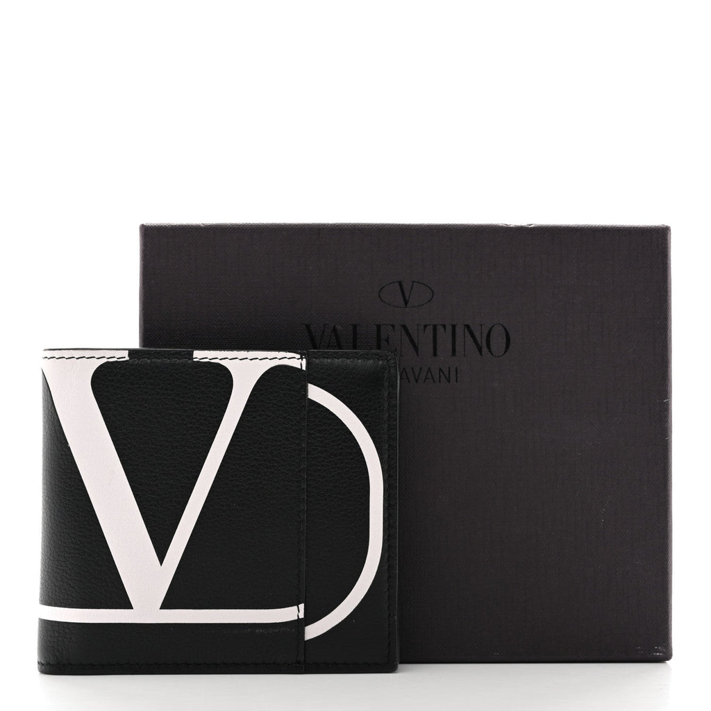 Calfskin Go Logo Bi-Fold Wallet Black