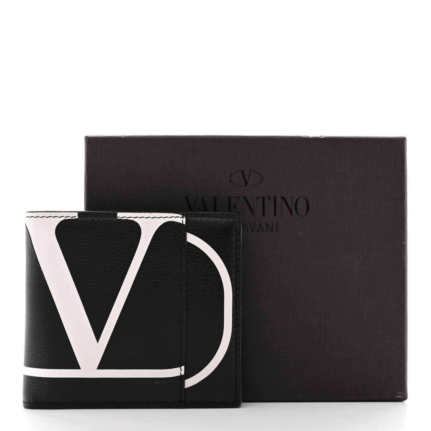 Calfskin Go Logo Bi-Fold Wallet Black