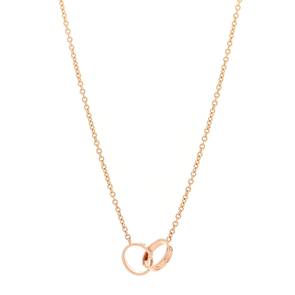 18K Pink Gold Interlocking LOVE Necklace