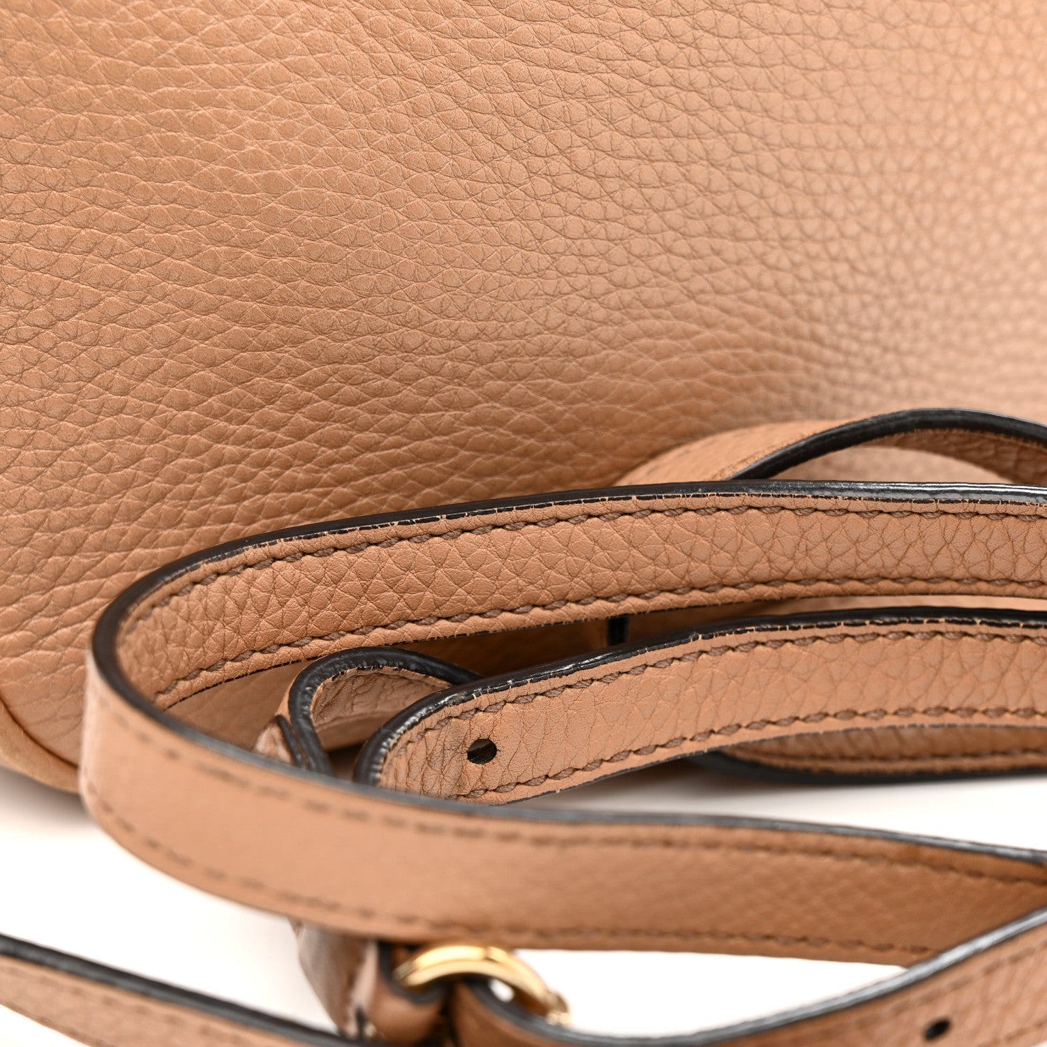 Pebbled Calfskin Small Soho Disco Bag Camelia
