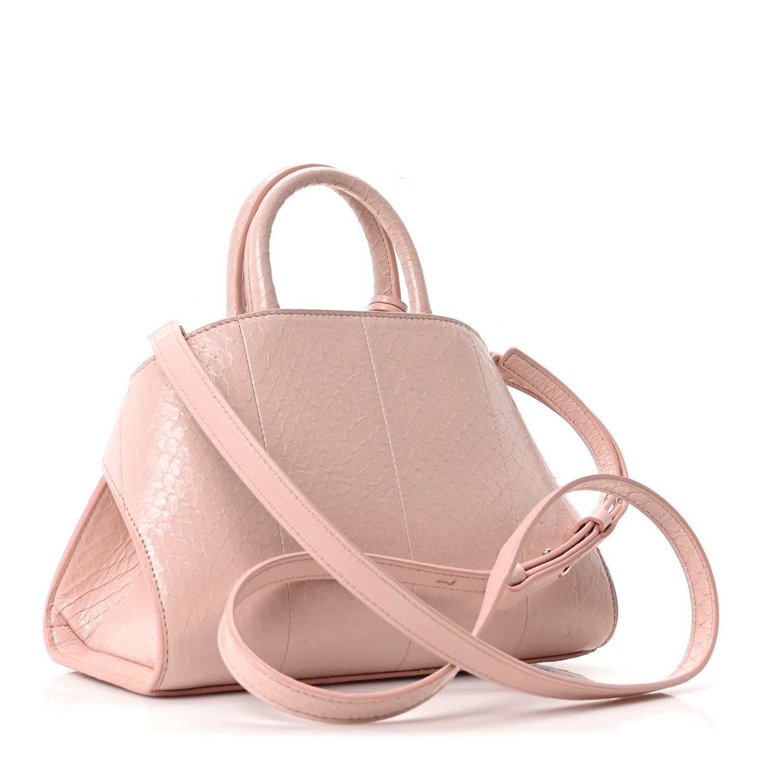 Snakeskin XS Hug Bag Rose Bon Bon