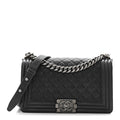 Caviar Quilted Medium Boy Flap Charcoal