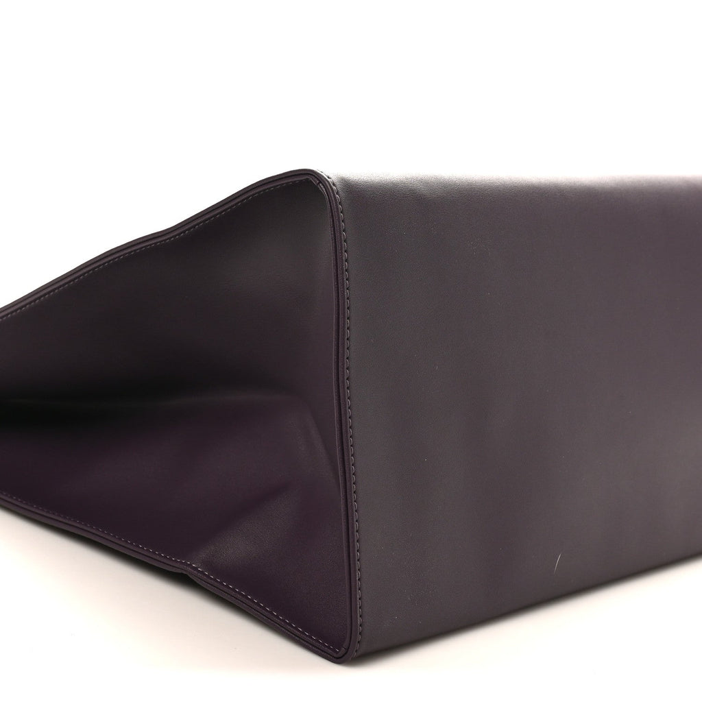 Vegan Leather Large Shopping Bag Eggplant