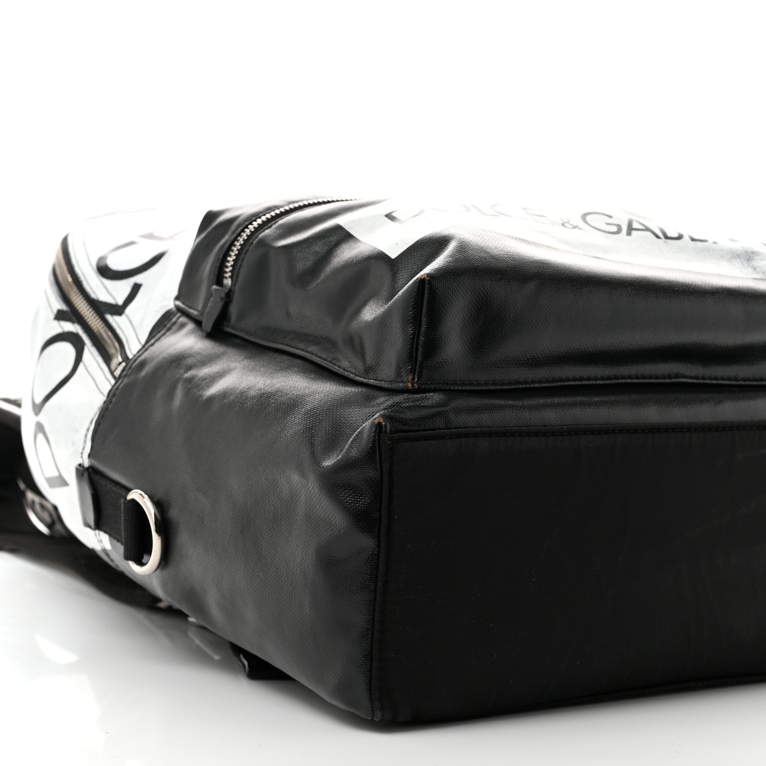 Calfskin Coated Canvas Vulcano Backpack Black
