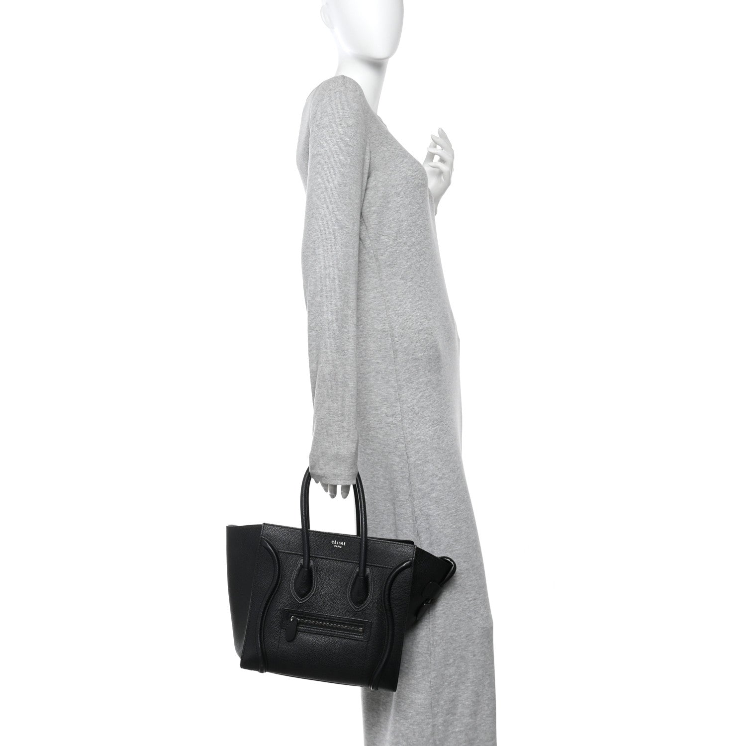 Drummed Calfskin Micro Luggage Black