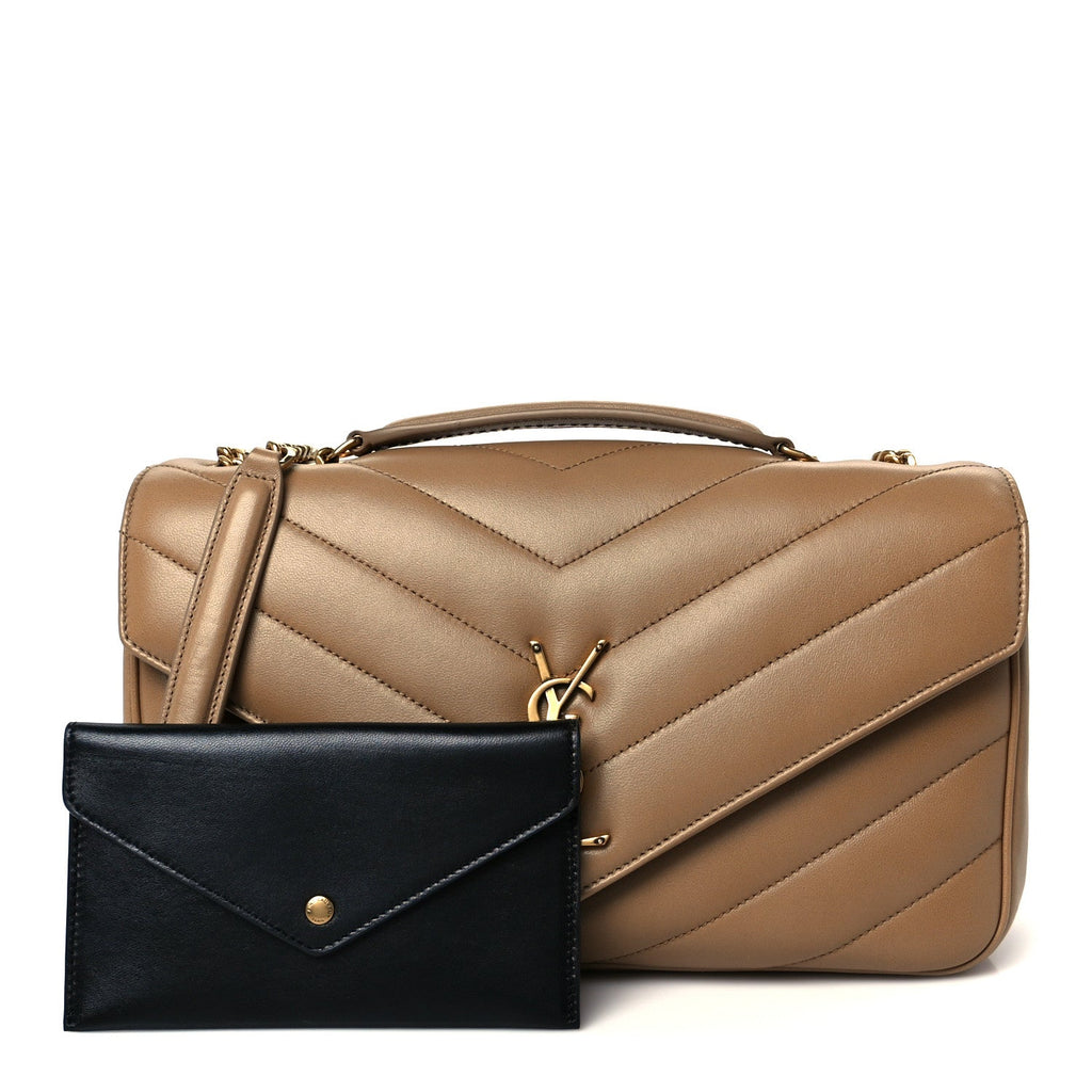 Lambskin Chevron Quilted Medium LouLou Natural Tan