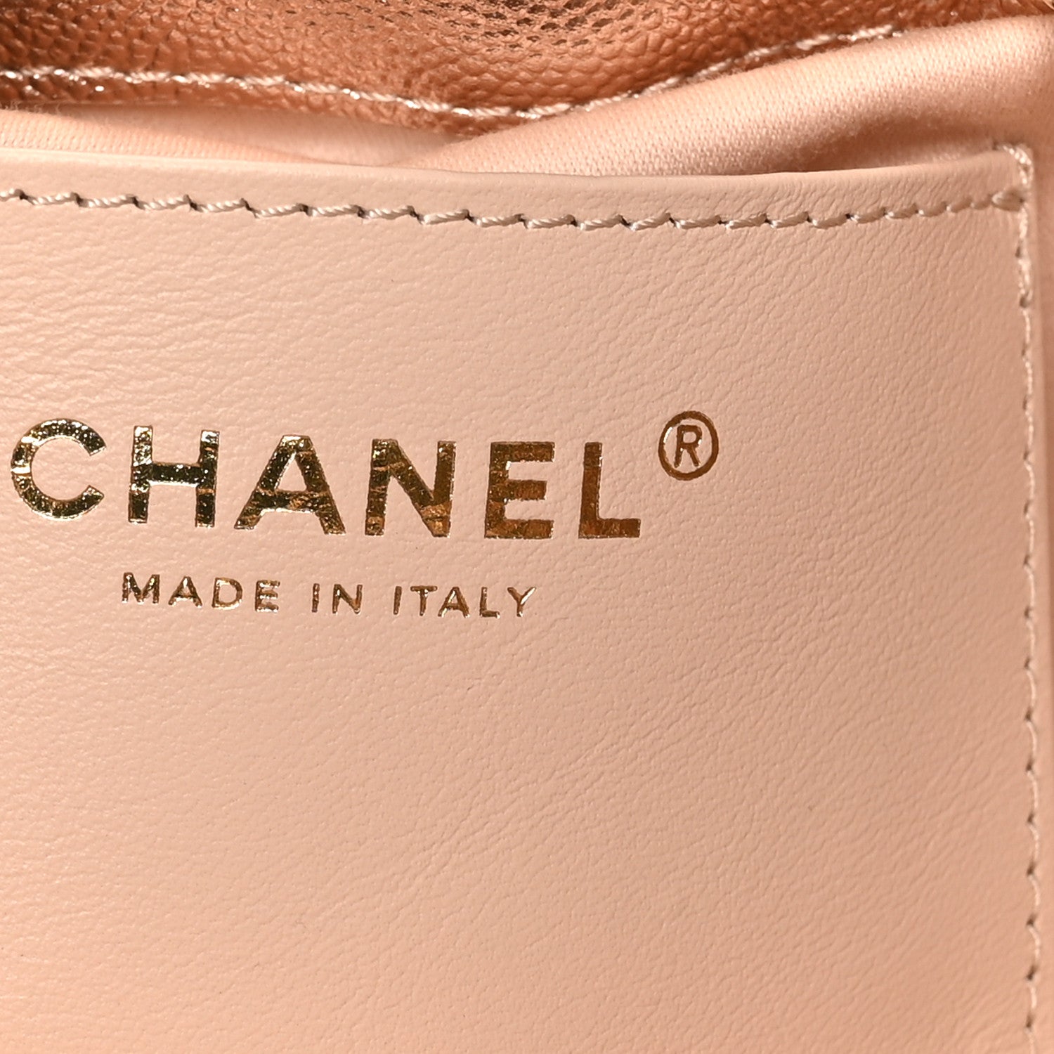 Metallic Caviar Quilted Mini Chanel 25 Handbag Copper