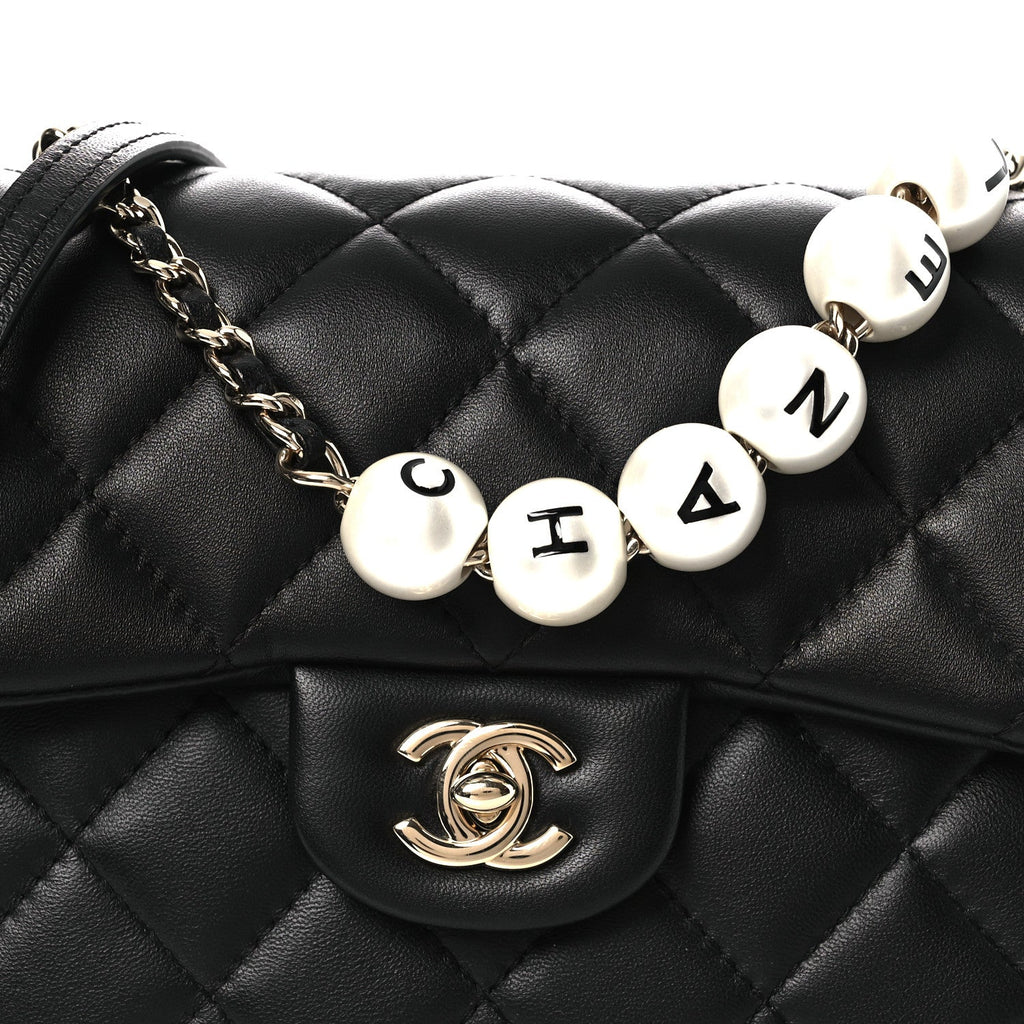 Lambskin Quilted Small My Precious Flap Black