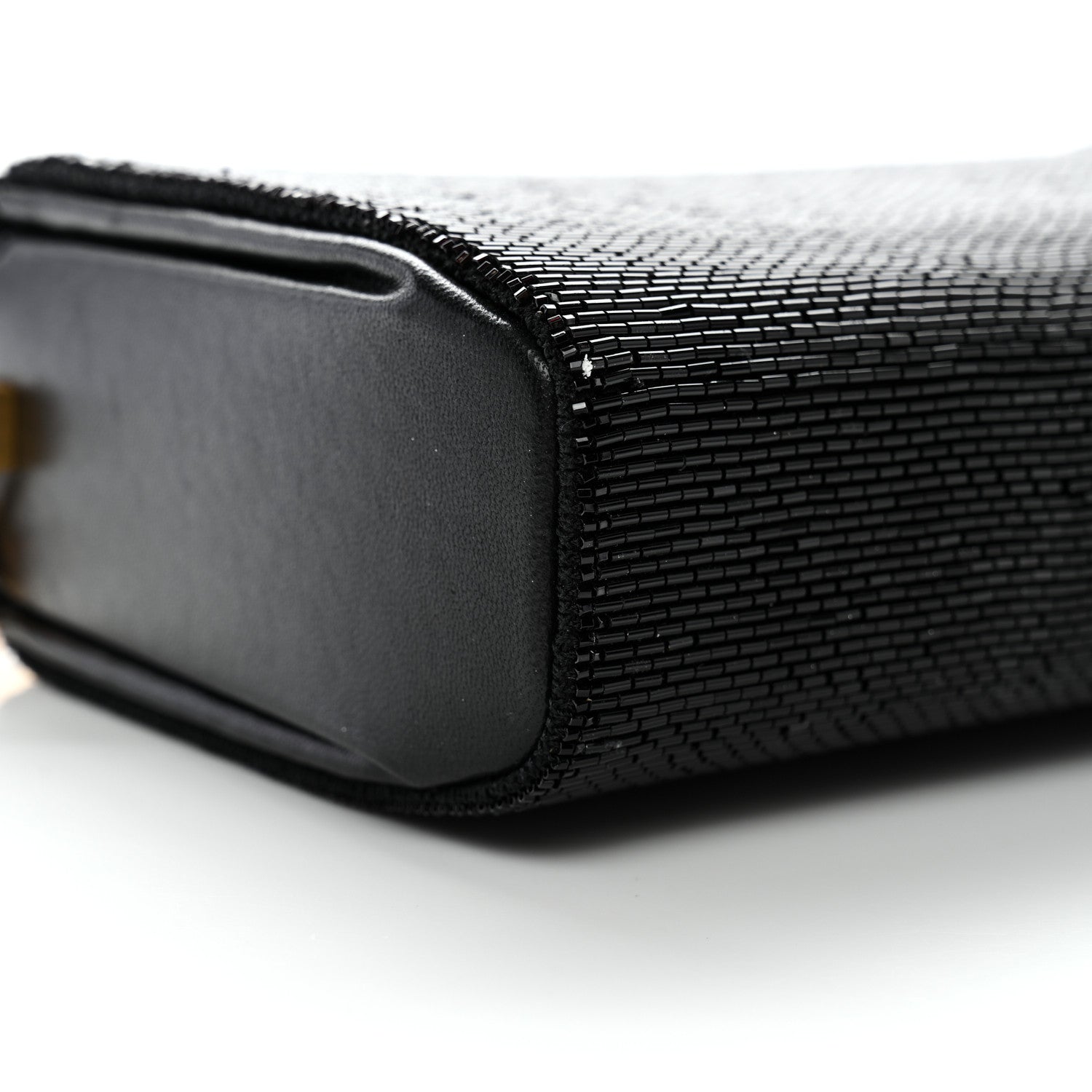 Beaded Rockstud Evening Clutch Black