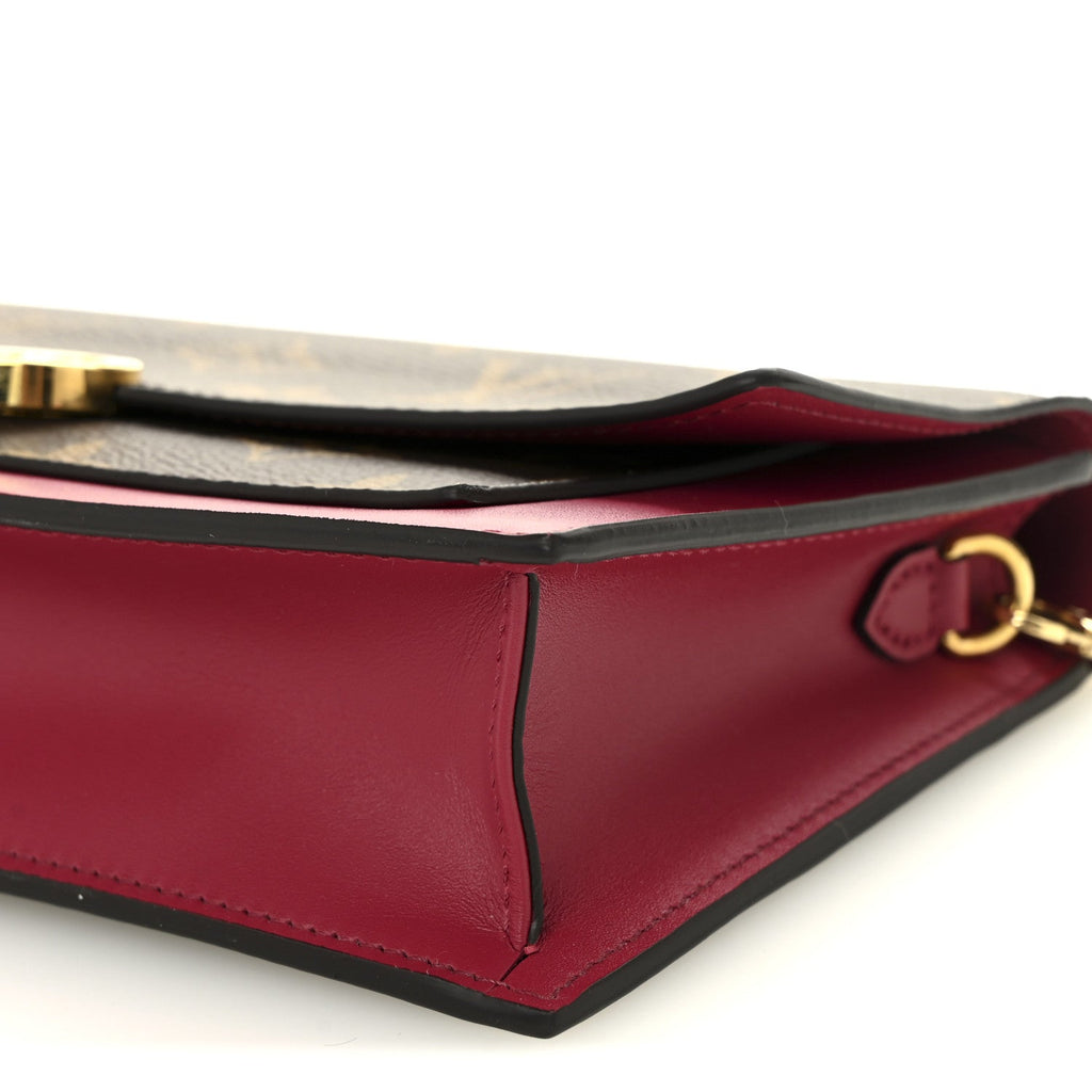 Monogram Flore Chain Wallet Fuchsia