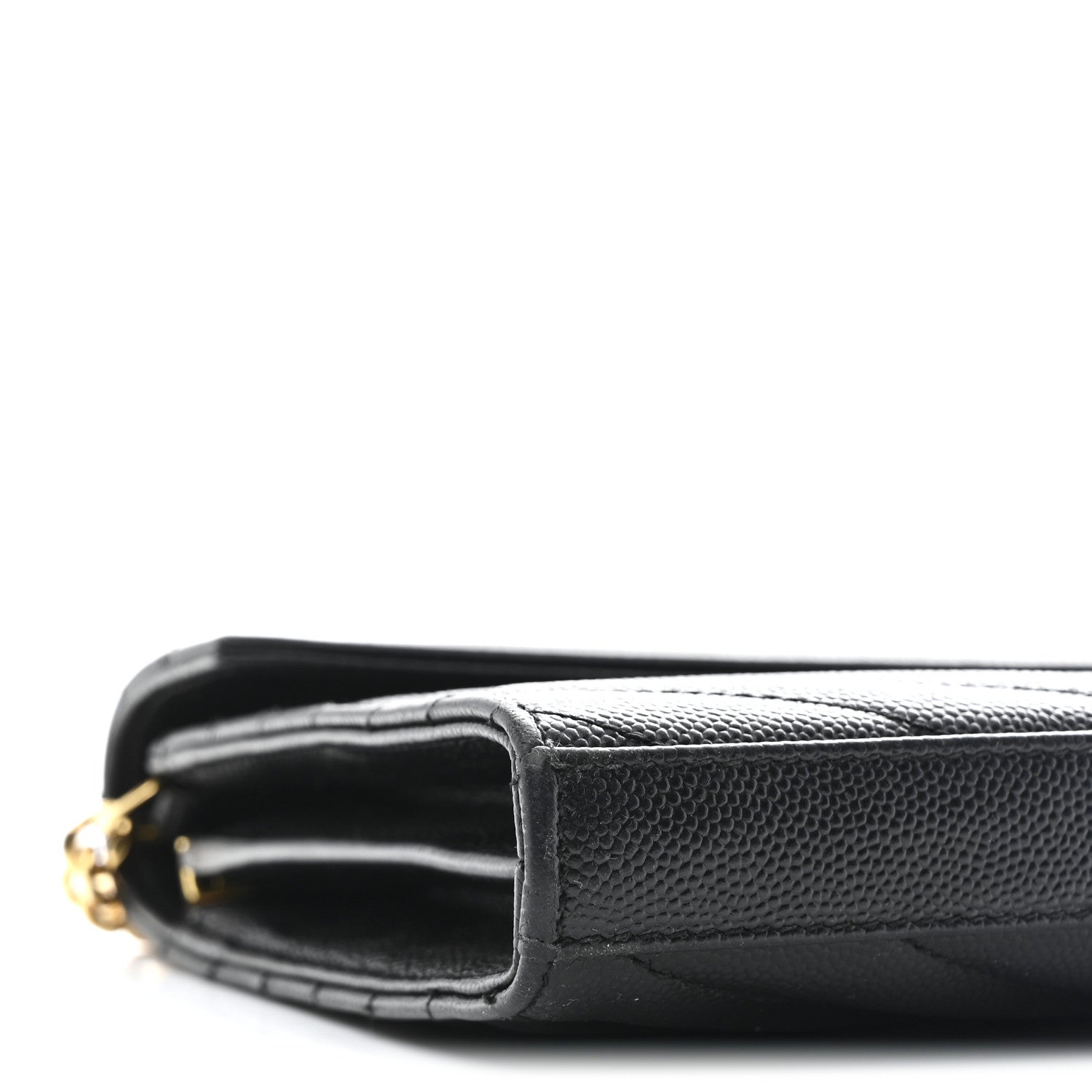 Grain De Poudre Matelasse Chevron Monogram Chain Wallet Black