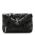 Lambskin Quilted Toy Loulou Puffer Monogram Chain Satchel Black