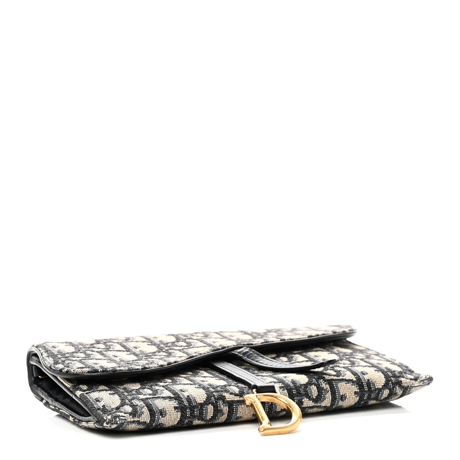 Oblique Saddle Chain Long Wallet Blue