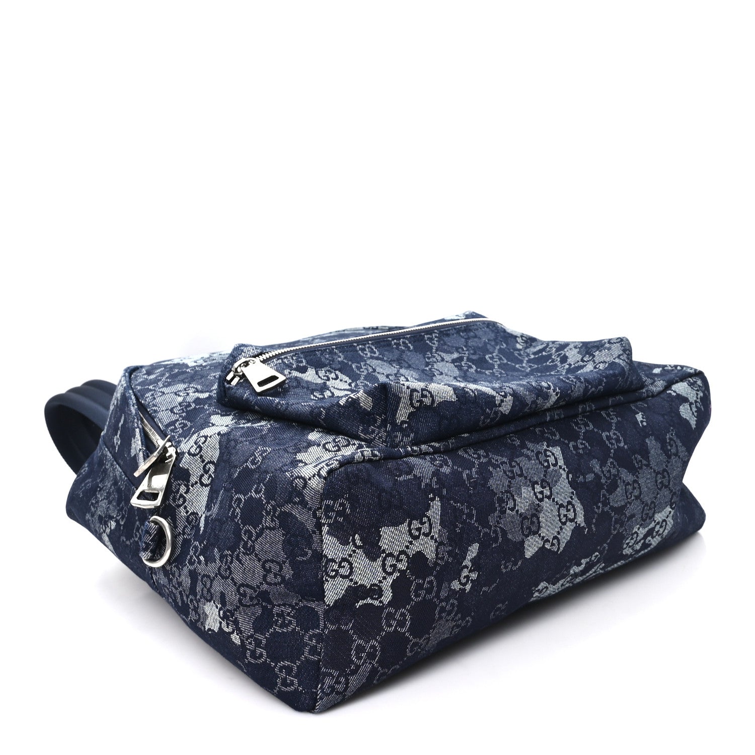Denim Monogram Camouflage Large Backpack Blue