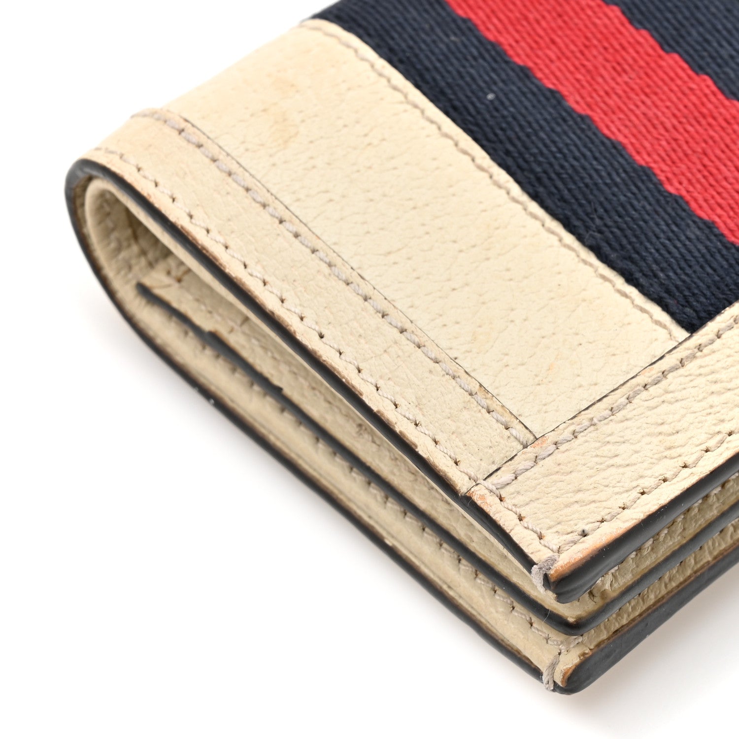 Textured Calfskin Web Ophidia  Case Mystic White