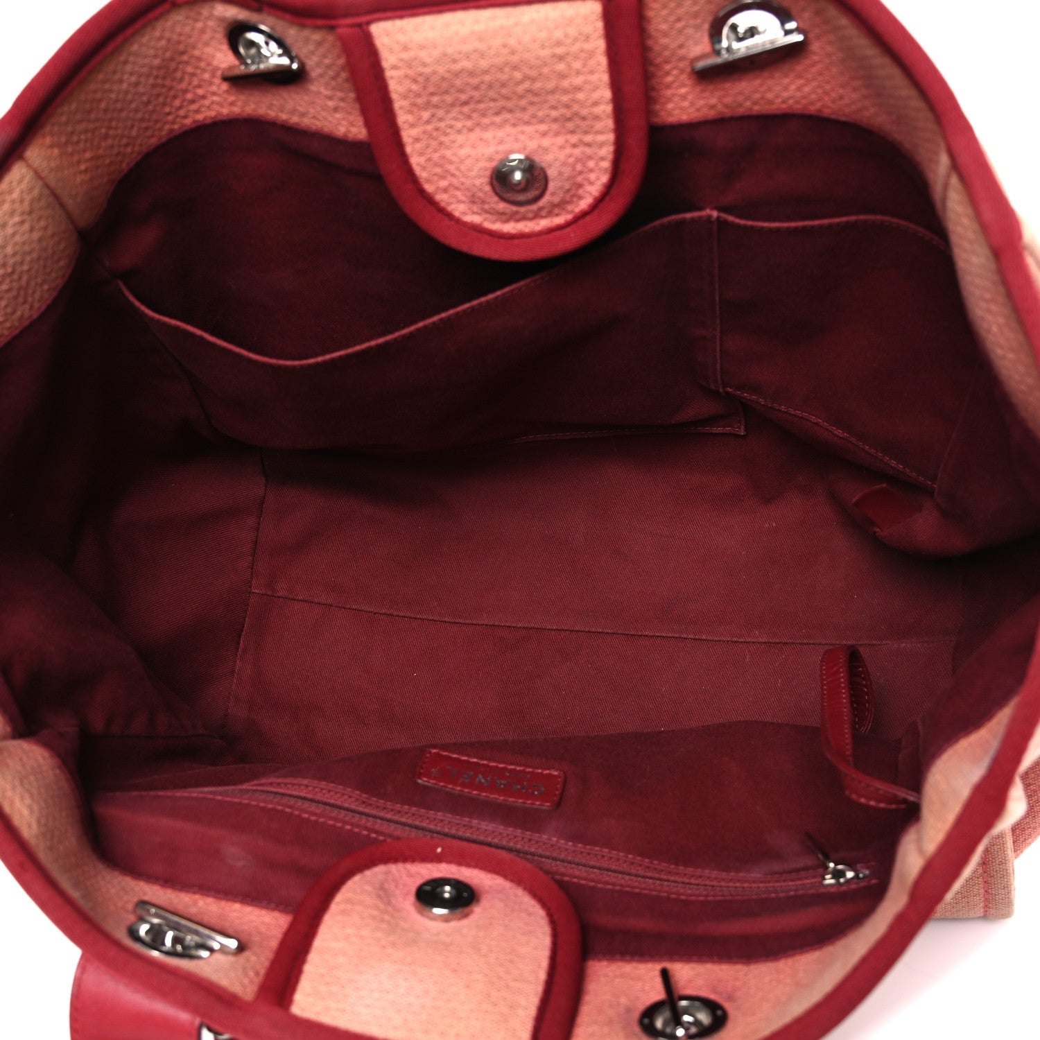 Canvas Large Deauville Tote Red