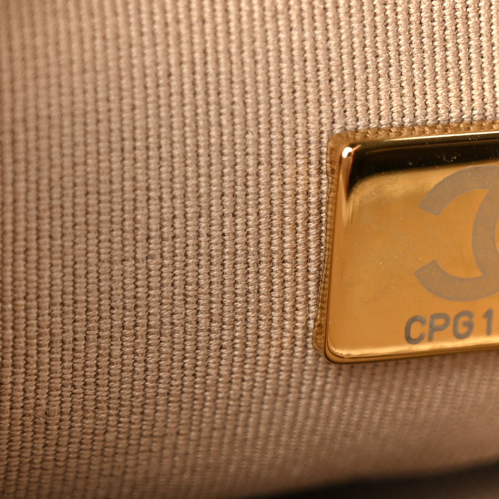 Shiny Calfskin Quilted Suede Goatskin Mini Messenger Beige