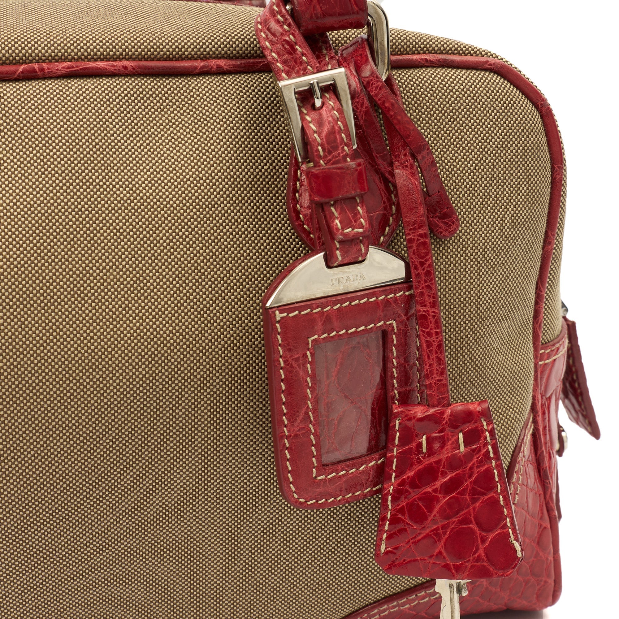 Prada Shoulder Bag Shoulder Bag in Red, Fabric