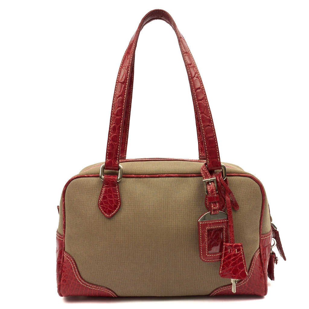Prada Shoulder Bag Shoulder Bag in Red, Fabric
