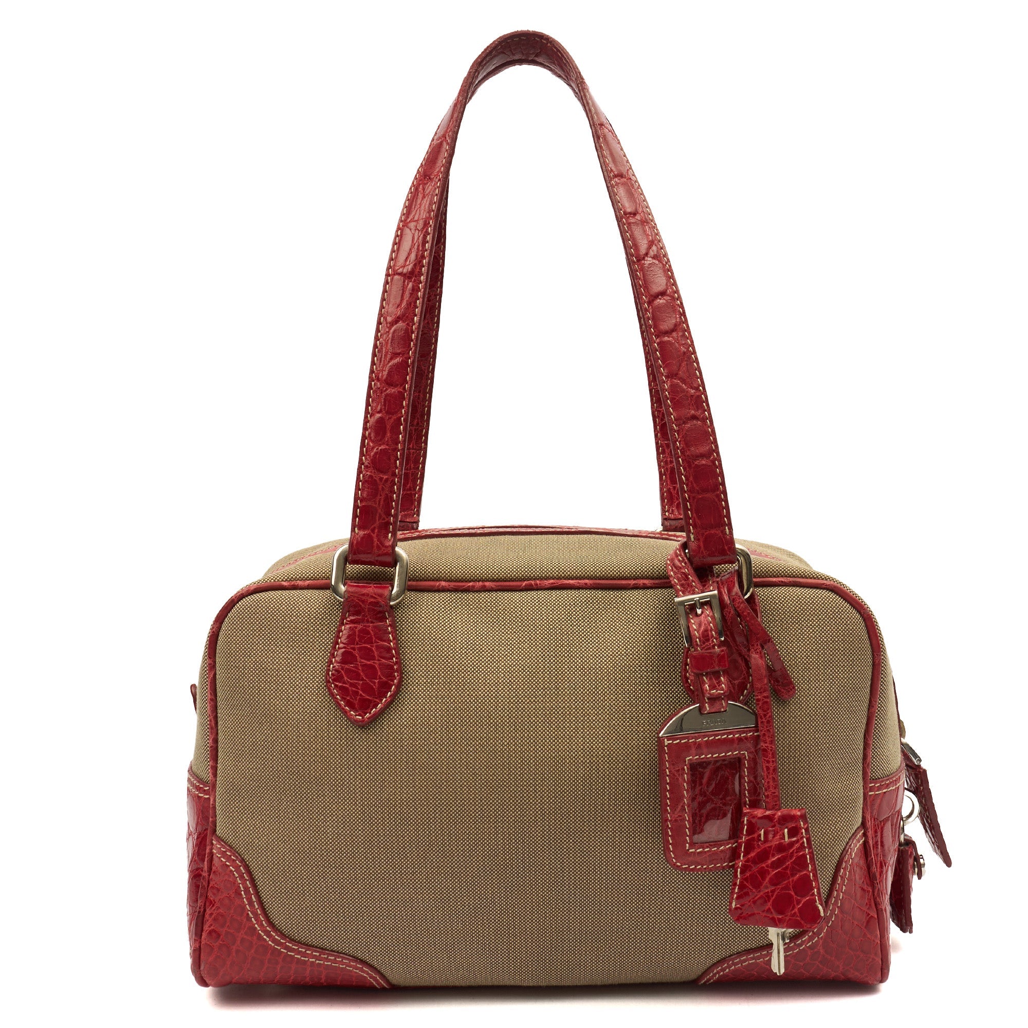 Prada Shoulder Bag Shoulder Bag in Red, Fabric