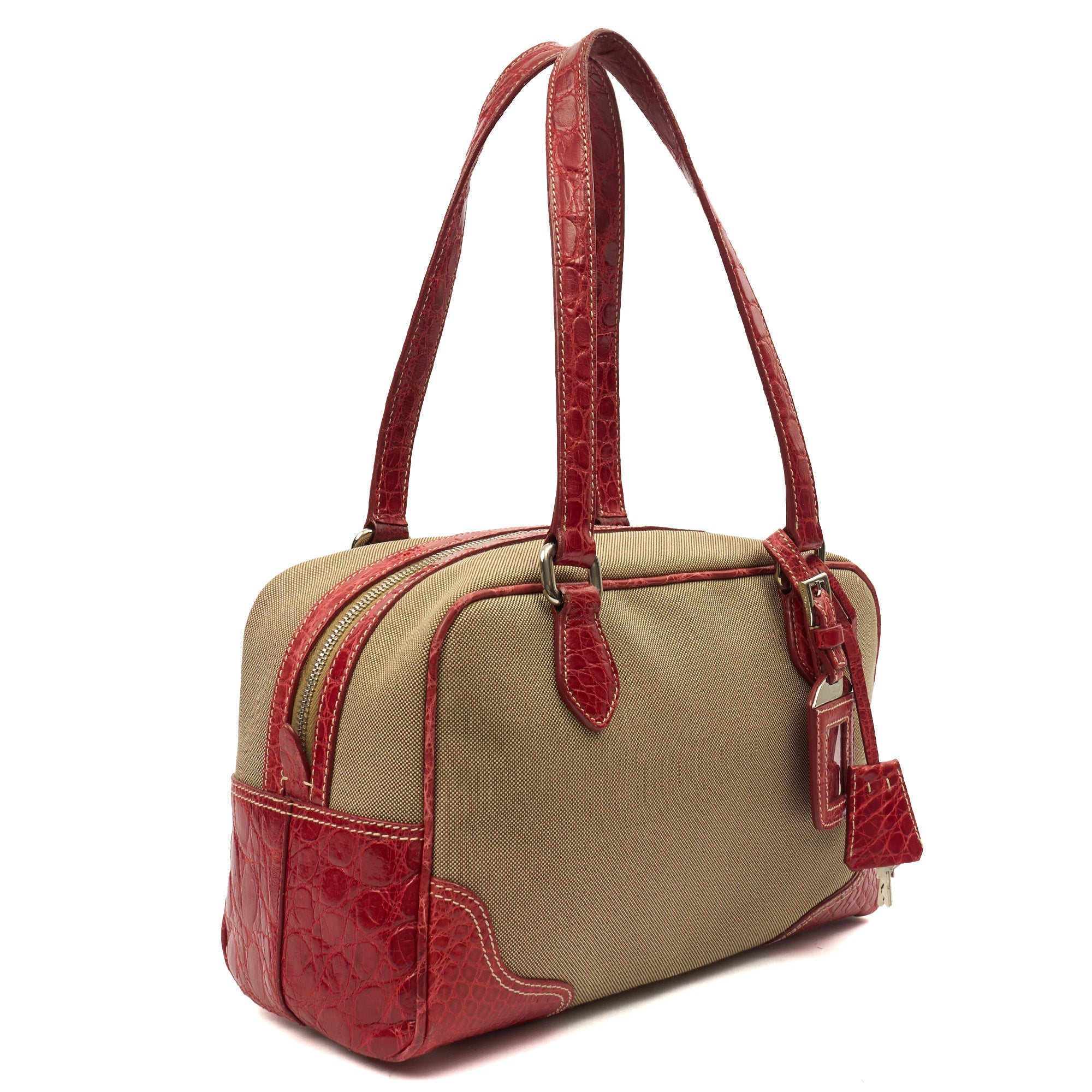 Prada Shoulder Bag Shoulder Bag in Red, Fabric