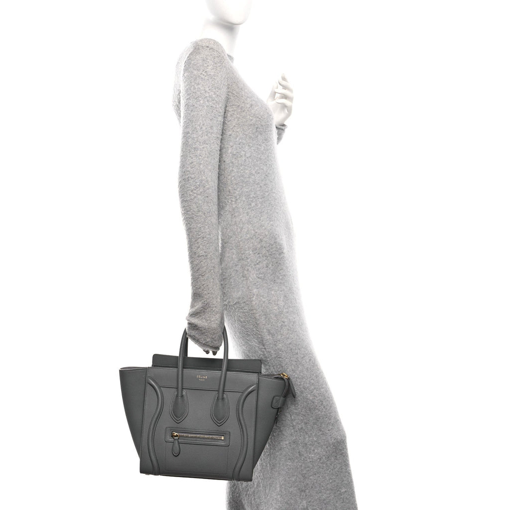 Baby Drummed Calfskin Micro Luggage Kohl