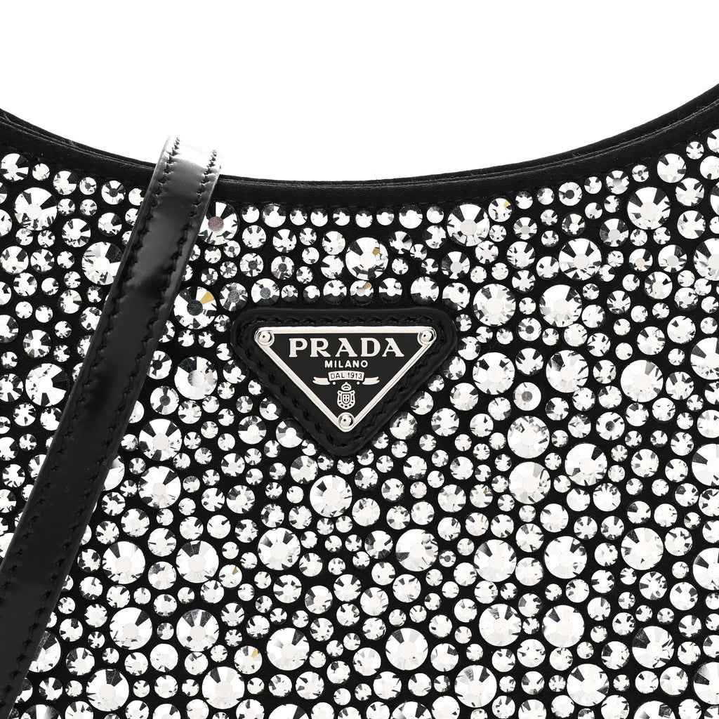 Satin Crystal Cleo Adjustable Strap Shoulder Bag Metal