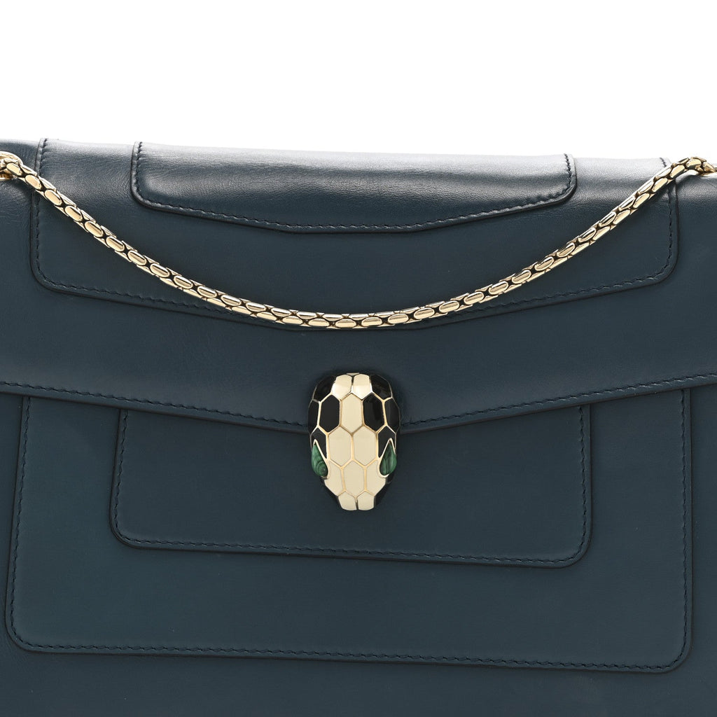 Calfskin Serpenti Forever Shoulder Bag Emerald Green
