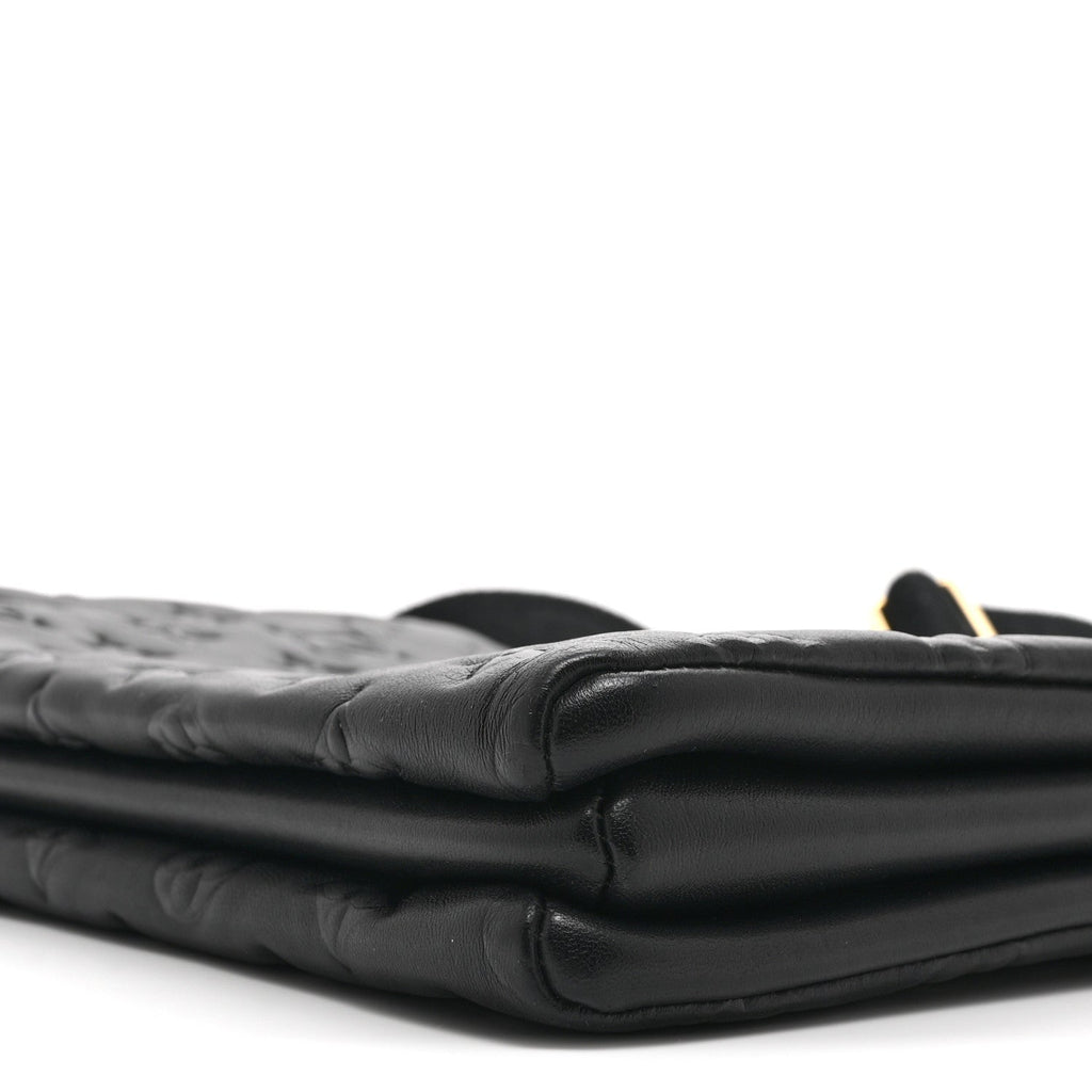 Lambskin Embossed Monogram Coussin PM Black