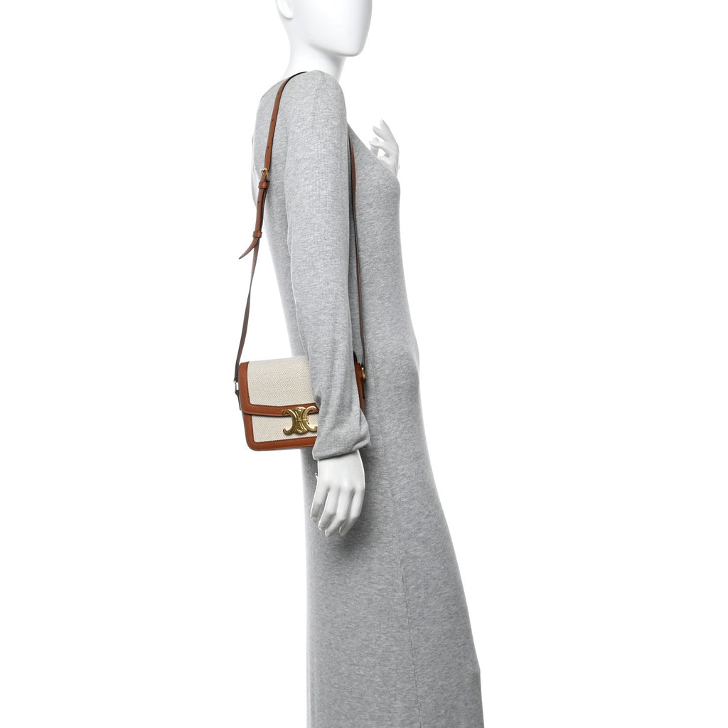 Textile Natural Calfskin Teen Triomphe White Tan