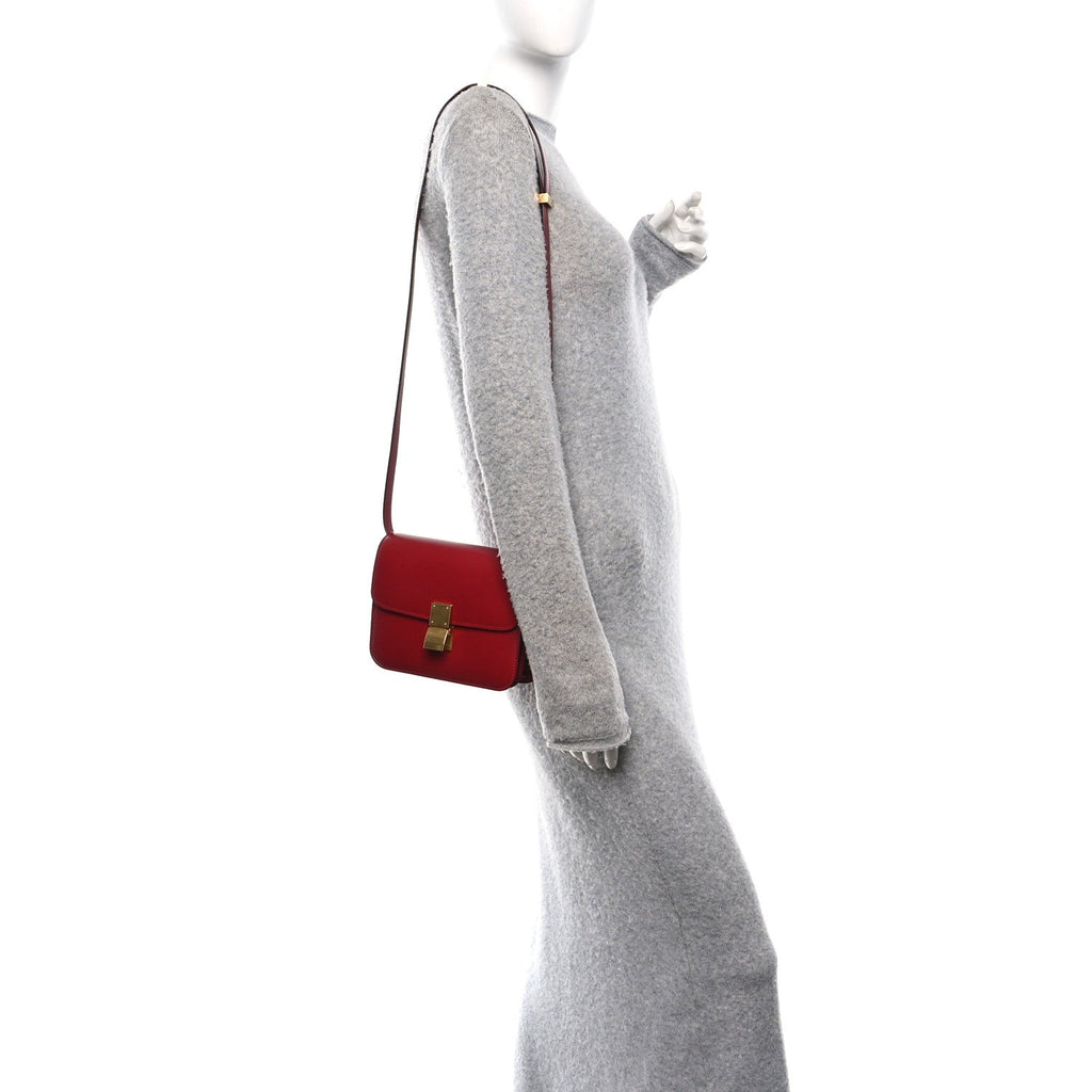 Box Calfskin Teen Classic Box Flap Bag Red