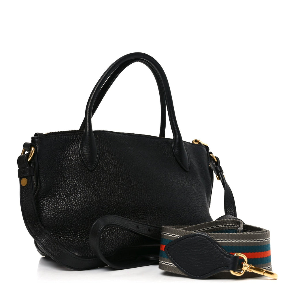 Vitello Daino Small Tote Black