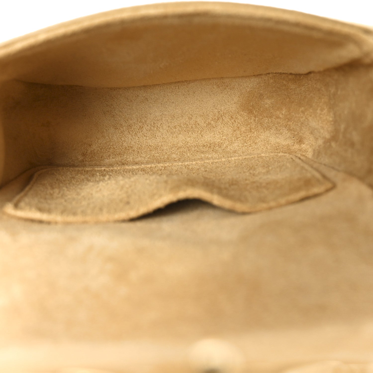 Suede Shearling Triomphe Mini Chain Claude Natural
