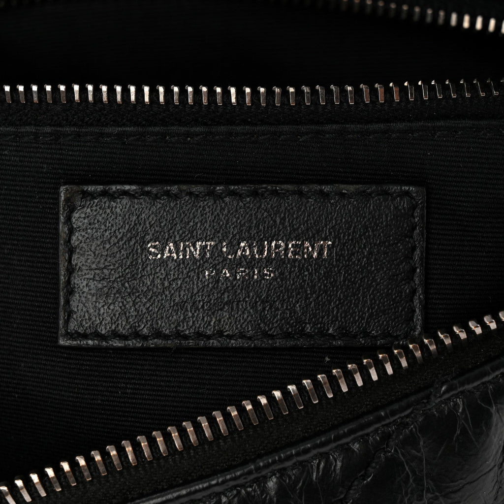 Crinkled Calfskin Matelasse Monogram Niki Body Bag Black