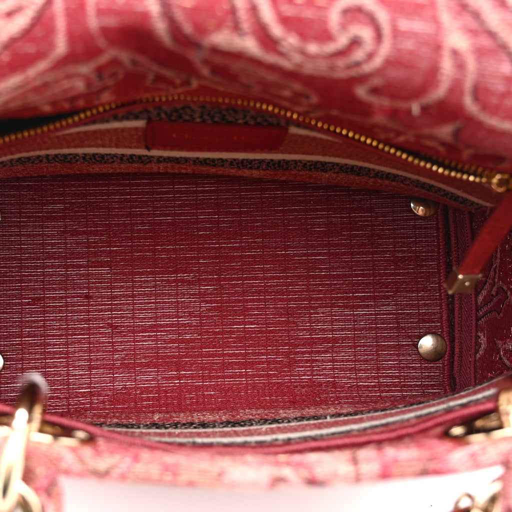 Metallic Canvas Embroidered Brocart Medium Lady D-Lite Pink