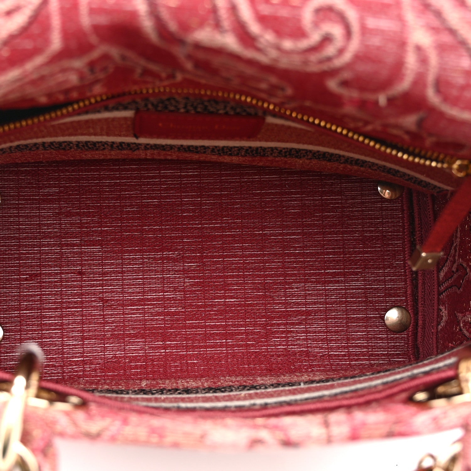 Metallic Canvas Embroidered Brocart Medium Lady D-Lite Pink